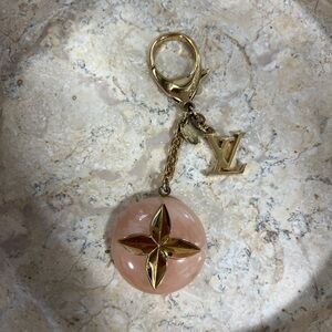 Louis Vuitton Gold and Peach Charm Key Holder